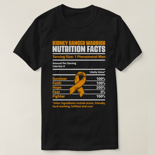Camiseta Hombre Guerrero del Cáncer de Riñón apoya a niño d (Diseño del anverso)