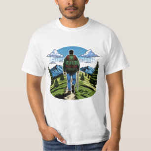 Camiseta Hombre haciendo senderismo en un camino como el A.