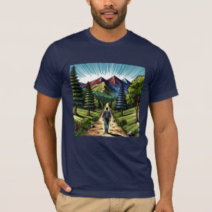 Camiseta Hombre haciendo senderismo por los senderos