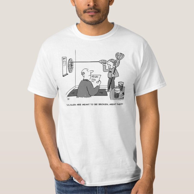 Camiseta Hombre haciendo trampa jugando un juego de dardos (Anverso)
