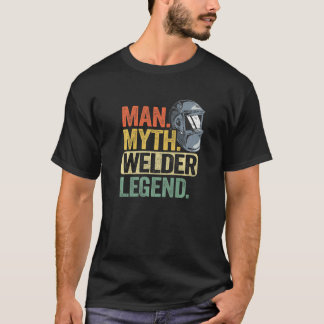 Camiseta Hombre Hombre Mito Soldador Leyenda Trabajador De