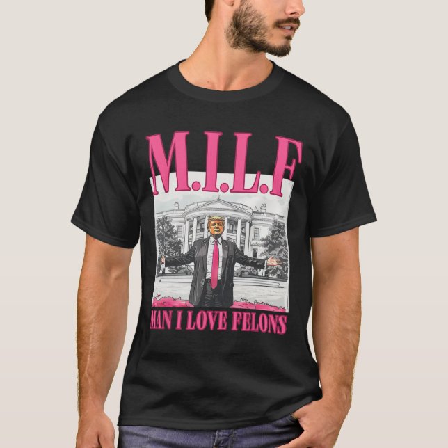 Camiseta Hombre I Love Felons Donald Trump Pink Funny 2024  (Anverso)