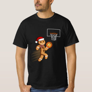 Camiseta Hombre jengibre jugando al Navidad de baloncesto C