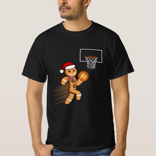 Camiseta Hombre jengibre jugando al Navidad de baloncesto C (Anverso)