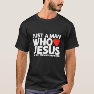 Camiseta Hombre Jesús Pastor Alemán Mascota Perro Pastor Am