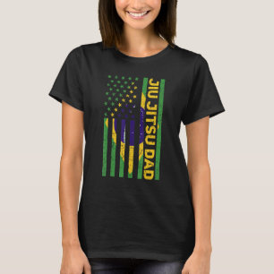 Camiseta Hombre Jiu Jitsu Brasileño Papá Bandera Americana 