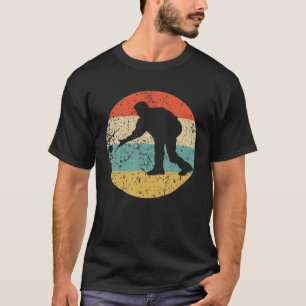 Camiseta Hombre Jugando Bocce Silhouette Retro Bocce Ball