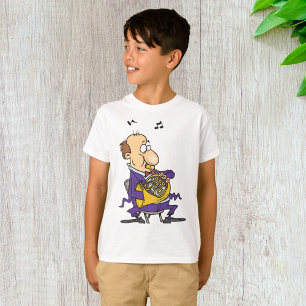 Camiseta Hombre Jugando Un Cuerno Francés