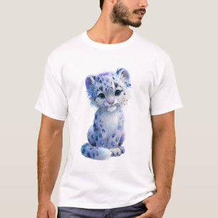Camiseta Hombre Leopardo de Nieve Galaxia Brillante