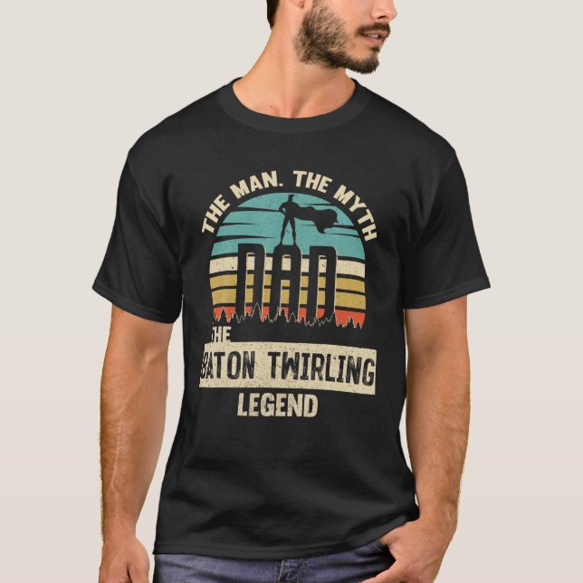 Camiseta Hombre Leyenda de Mito Papá Baton Twirling (Anverso)