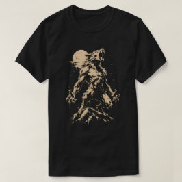 Camiseta Hombre Lobo Aullando a la Luna - Gráfico de Hallow