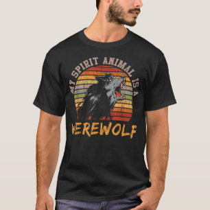 Camiseta Hombre Lobo Luna Llena Vintage Hombre Lobo