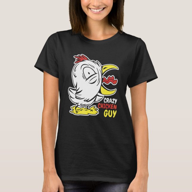 Camiseta Hombre Loco Tipo Pollo Pollos (Anverso)