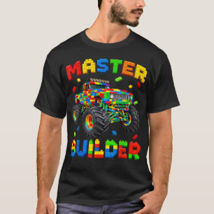 Camiseta Hombre Maestro Constructor Camión Monstruo de Ladr