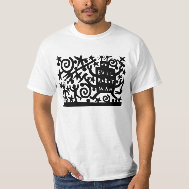 Camiseta Hombre malvado del robot (Anverso)