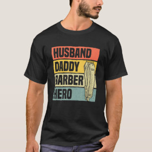 Camiseta Hombre Marido Papi Barber Hero Hair Stylist Dad Fa