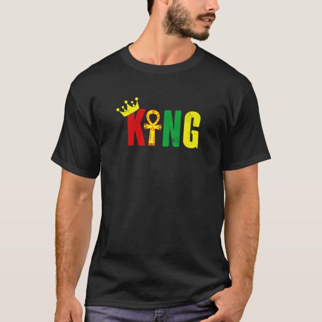 Camiseta Hombre marido rey egipcio Ankh Kemetic Funny Black (Anverso)