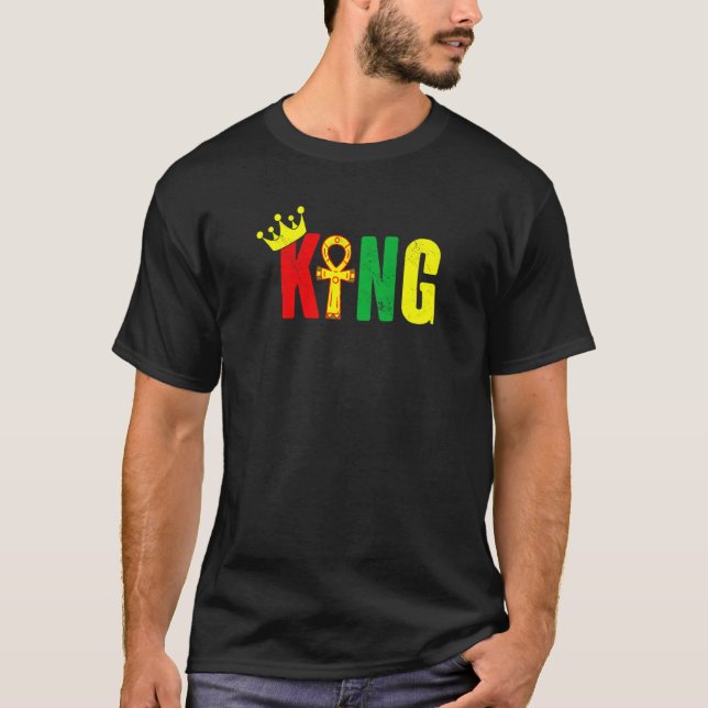 Camiseta Hombre marido rey egipcio Ankh Kemetic Funny Black (Anverso)