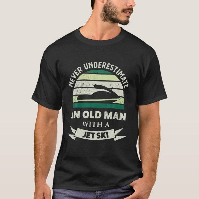Camiseta Hombre Mayor Con Moto De Jet Ski Divertido Bote Xm (Anverso)