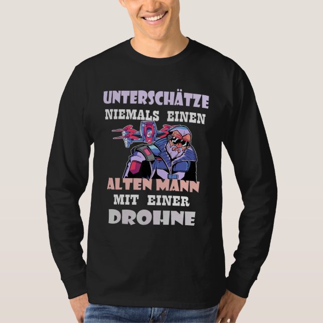 Camiseta Hombre mayor con piloto de drones (Anverso)