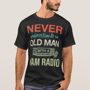 Camiseta Hombre Mayor Con Radio De Ham Antena Ham Radio