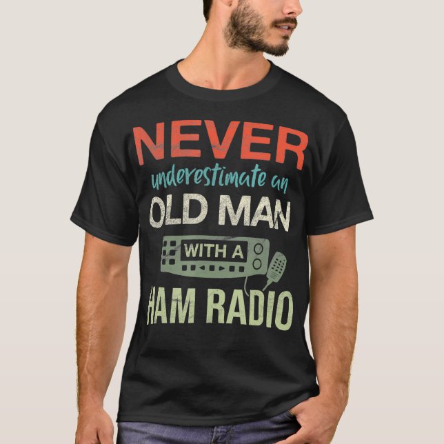 Camiseta Hombre Mayor Con Radio De Ham Antena Ham Radio (Anverso)