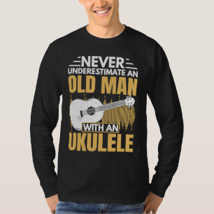 Camiseta Hombre Mayor Con Un Gráfico De Música De Ukelele