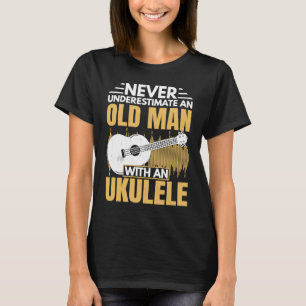Camiseta Hombre Mayor Con Un Gráfico De Música De Ukelele