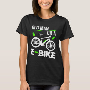 Camiseta Hombre Mayor En Bicicleta Bicicleta Electrónica Bi