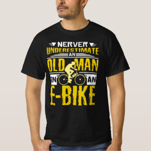 Camiseta Hombre Mayor En Bicicleta Electrónica