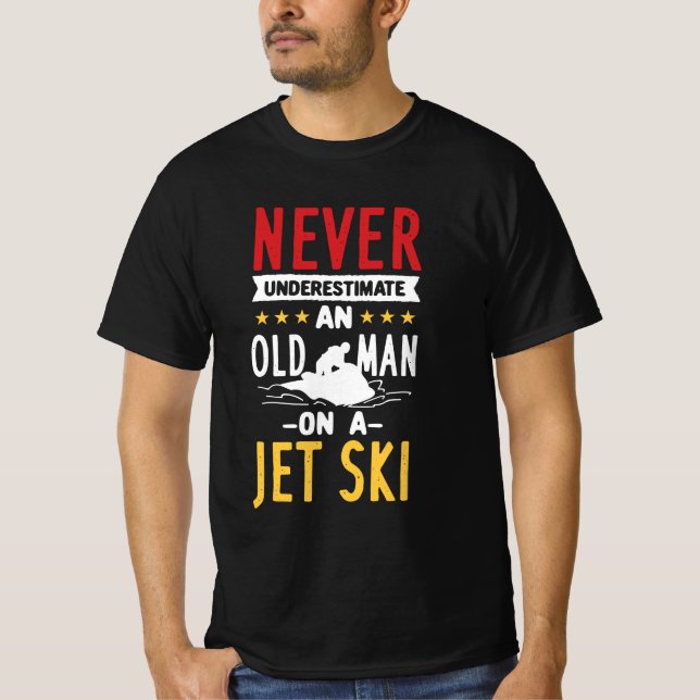 Camiseta Hombre Mayor En Una Esquí De Jet (Anverso)