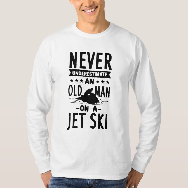 Camiseta Hombre Mayor En Una Esquí De Jet (Anverso)