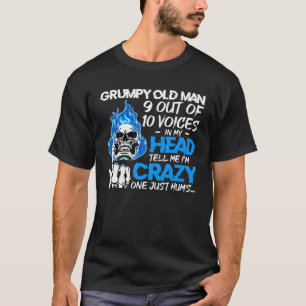Camiseta Hombre Mayor Gruñón 9 De 10 Voz En Mi Cabeza Dígan