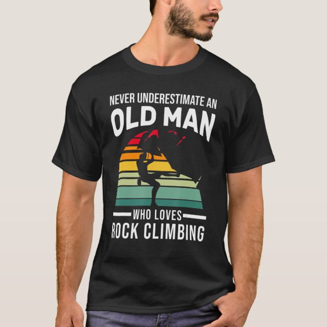 Camiseta Hombre Mayor Que Ama La Escalada De Rock Rock (Anverso)