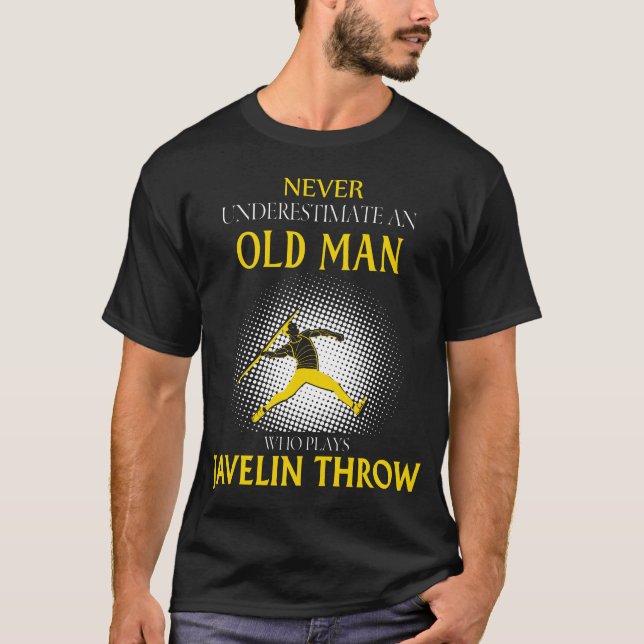 Camiseta Hombre mayor que juega a lanzar Javelin (Anverso)