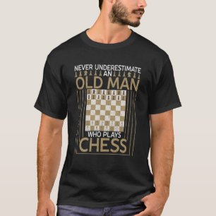 Camiseta Hombre Mayor Que Juega Ajedrez - Regalos De Ajedre