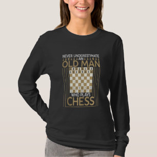 Camiseta Hombre Mayor Que Juega Al Juego De Ajedrez De Ajed
