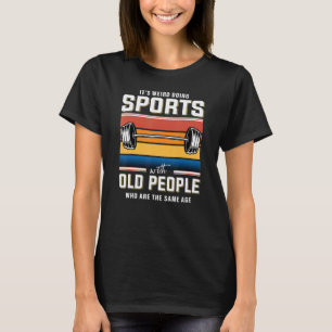 Camiseta Hombre mayor retirado del gimnasio levantamiento d