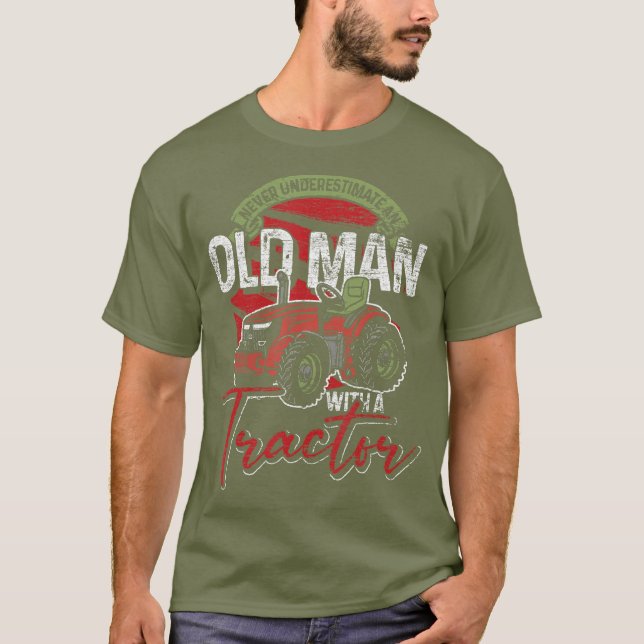 Camiseta Hombre Mayor Retirado Hombres Granjero (Anverso)