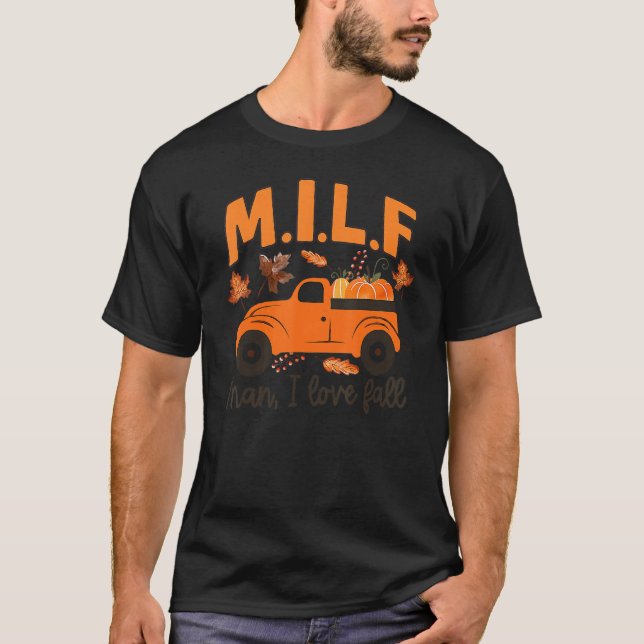 Camiseta Hombre, me encanta el camión de calabaza otoñal gr (Anverso)