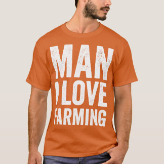 Camiseta hombre me encanta la agricultura.
