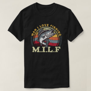 Camiseta Hombre me encanta pescar retro gracioso