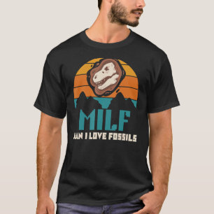 Camiseta Hombre me encantan los fósiles diciendo dinosaurio