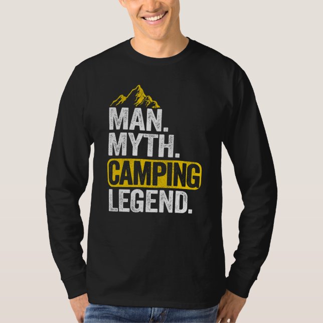 Camiseta Hombre Mente Mítico Camping Leyenda Camper al Aire (Anverso)