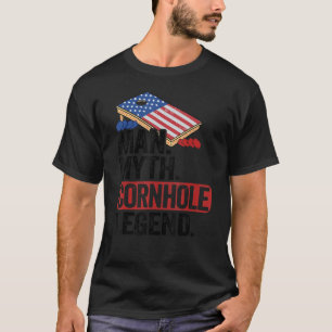 Camiseta Hombre Mente Mito Leyenda Cornhole Bandera Hole D