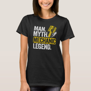 Camiseta Hombre Mente Mitos Leyenda Mecánica Hombre Garage