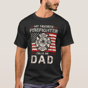 Camiseta Hombre, mi bombero favorito me llama a papá bomber