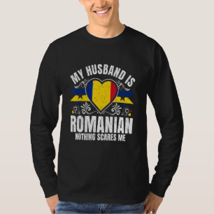 Camiseta Hombre Mi Esposo Es Rumano Orgullo Bandera Herenci