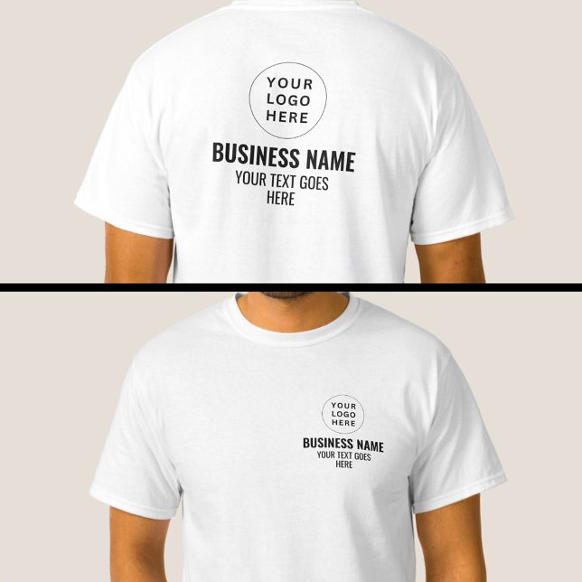 Camiseta Hombre Miembro con logo de estampado personalizado (Custom Business Company logo front and back tshirts)