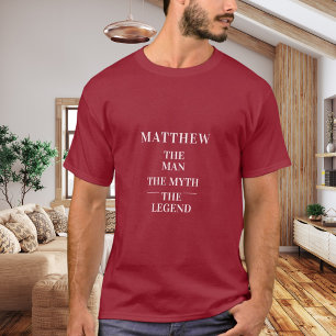 Camiseta Hombre mito leyenda nombre rojo